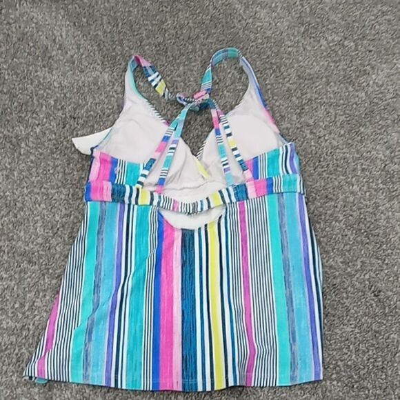 NEXT brand multi stripe v neck sport tankini size 32 B/C NWT - Picture 3 of 4